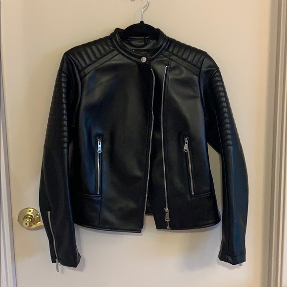 Zara Jackets & Blazers - ZARA Women’s Black Leather Biker Jacket